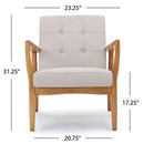 Conrad Medium Beige Fabric Mid Century Modern Club Chair