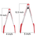 Cooking Tongs 9 inches and 12 inches Stainless Steel Kitchen Silicone Serving Tongs