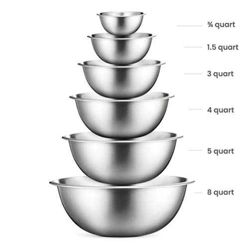 Stainless Steel Mixing Bowls (Set of 6) Stainless Steel Mixing Bowl Set