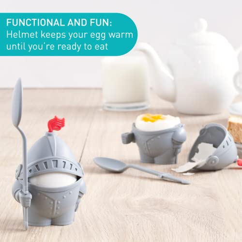 Arthur- Soft or Hard Boiled Egg Cup Holder With a Spoon Included- Knight Design