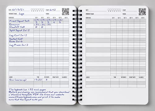 Fitness Logbook Softcover Black