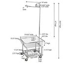 Rolling Laundry Cart with Hanging Bar - Chrome Finish