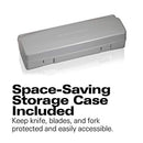 Electric Knife for Carving Foam & More, Storage Case & Serving Fork Included, White