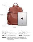Travel Backpack Purse for Women, PU Leather Anti Theft Large,Shoulder Bags Brown