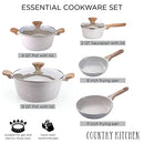 Nonstick Cookware Sets - 8 Piece High Quality Nonstick Cast Aluminum Pots and Pans