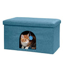 Pet House for Cats and Small Dogs - Collapsible Living Room Ottoman Footstool Cat
