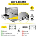 Outdoor Kitchen Door Drawer Combo 29.5" W x 22.6" H x 21.7''D, Access Door/Triple Drawers with Propane Drawer