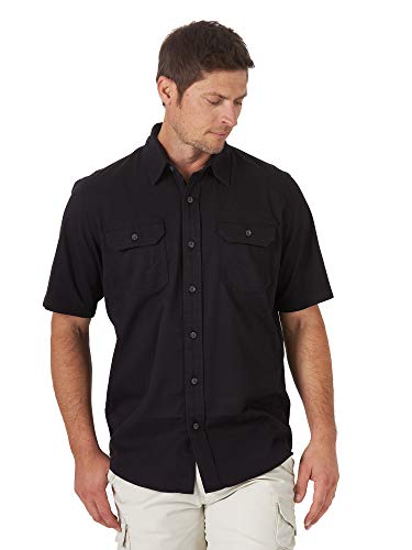 Weather Anything Short Sleeve Woven Button Down Shirt, Black Onyx, Large US