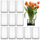 6 Inch Tall Clear Glass Vases,Bulk Cylinder Flower& Plant Vases,Candle Holders