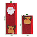 Christmas Refrigerator Door Handle Cover, Set of 8 3D Fleece Cover for Double Door