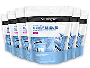 Neutrogena Fragrance-Free Makeup Remover Cleansing Towelette Singles, Individually-Wrapped Daily Face Wipes to Remove Dirt, Oil, Makeup & Waterproof Mascara for Travel & On-the-Go, 20 ct