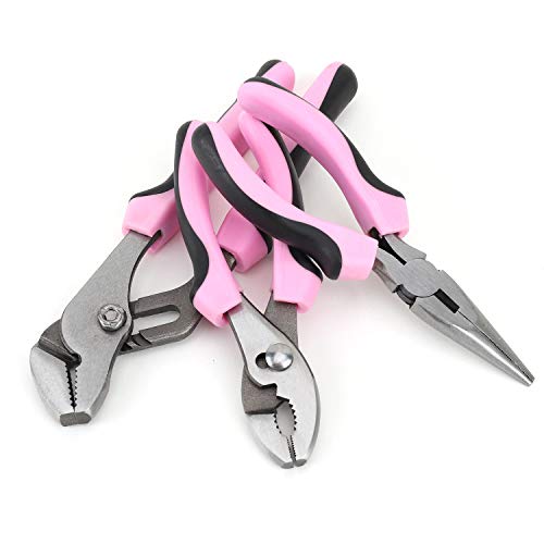 Pink Tool Set,220-Piece Lady's Home Repairing Tool Kit
