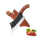 Hand Forged Meat Cleaver 6.3 Inch Kitchen Chef Knife with Leather Sheath and Gift Box