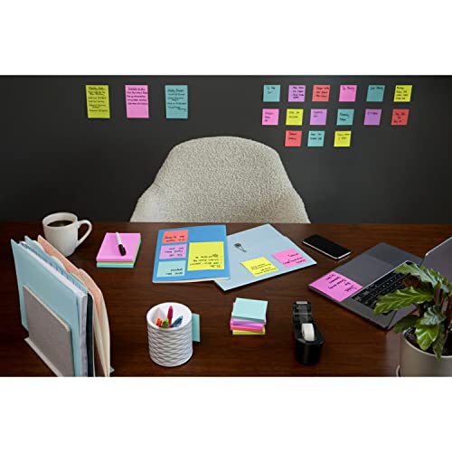 Super Sticky Notes, 3x3 in, 24 Pads, 2x the Sticking Power, Supernova Neons