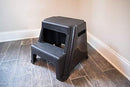 2-Step Molded Plastic Stool with Non-Slip Step Treads, 300-Pound Capacity