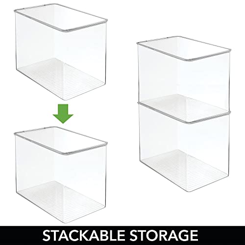 Stackable Closet Plastic Storage Bin Box with Lid - Container for Organizing Mens