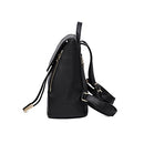 Fashion Shoulder Bag Rucksack PU Leather Women Girls Ladies Backpack Travel bag (Black)