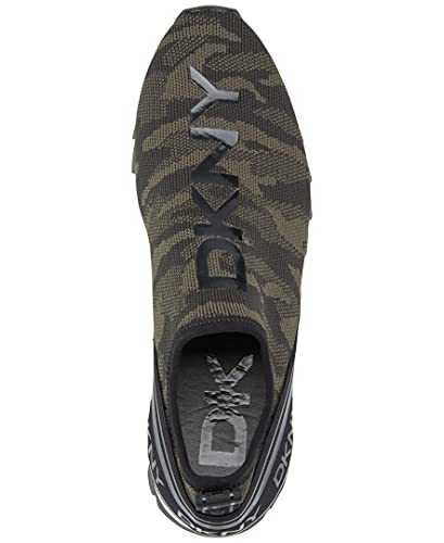 DKNY Women's Lightweight Slip on Fashion Sneaker, Military Green Abbi, 8