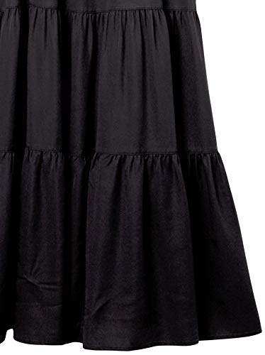 Women's Britt Tiered Maxi Tent Dress, Off-Black, S