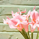 20pcs Pink Flowers Artificial Calla Lily Silk Flowers 13.4" for Home Kitchen Decorations