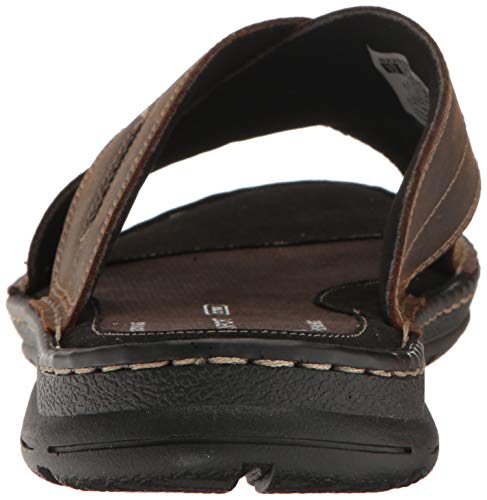 Rockport Men's Darwyn Xband Slide Sandal, Brown II Leather, 11.5