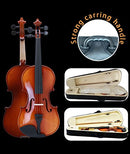 4/4 Student Standard Solid Wood Violin Outfit for Beginner Kids & Adults and W/Case