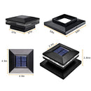 Solar Post Lights, Outdoor Post Cap Lights for Fence (4 Pack, Black)