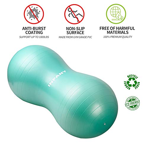 Peanut Ball - Anti Burst Exercise Ball for Labor Birthing, Physical Therapy for Kids, Core Strength