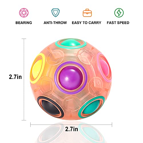 Rainbow Puzzle Ball, Speed Cube Ball Puzzle Game Fun Stress Reliever Toys