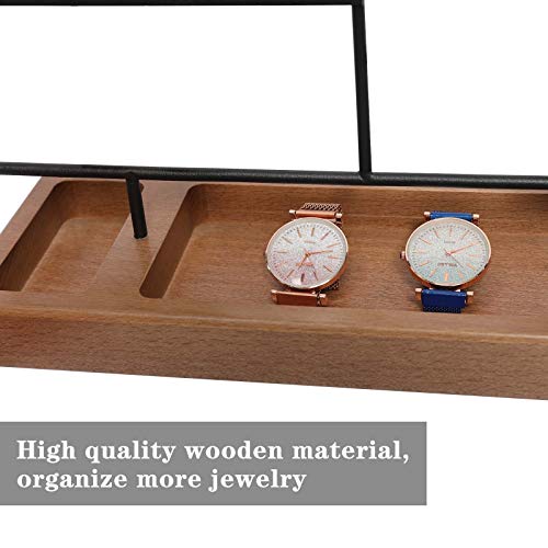 Earring Holder,5-Tier Ear Stud Holder with Wooden Tray,Jewelry Organizer