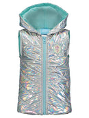 Disney Frozen Elsa Toddler Girls 3 Piece Outfit Set: Vest T-Shirt Legging Aqua/Grey 5T