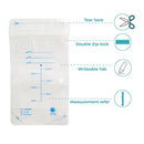Breastmilk Storage Bags 7 Oz 200 ml Double Zipper Seal, Extra Thick, Self Standing Bag