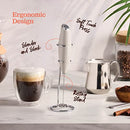 Powerful Handheld Milk Frother, Mini Milk Foamer, Battery Operated Stainless Steel Drink