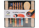 Beginner Sushi Making Kit, 10 Piece Bamboo Sushi Kit with 2 Bamboo Rolling Mats