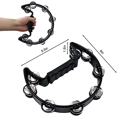 Tambourine for Adult,Metal Jingles Percussion Gift Musical Instrument