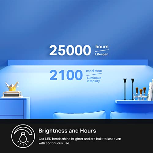 LED Light Strip, 50 Color Zones RGBIC, 16.4ft Wi-Fi LED Strip Works w/ Alexa, Google