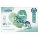 Pampers Aqua Pure Sensitive Water Baby Diaper Wipes, Hypoallergenic and Unscented