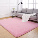 Shaggy Rugs Soft Fluffy Carpets, Fuzzy Rugs for Bedroom Rectangular Rugs 4' x 6' Pink