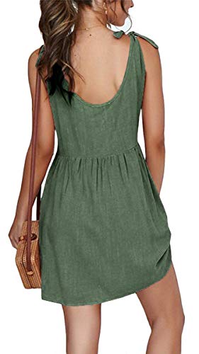 Womens Summer Shoulder Tie Strap Babydoll Dress Casual