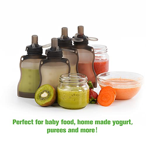 Reusable Baby Food Pouches Refillable Baby Squeeze Silicone Pouch