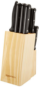 14-Piece Kitchen Knife Block Set, High-Carbon Stainless Steel Blades with Pine Wood Knife Block