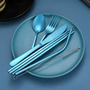 Portable Stainless Steel Flatware Set,Portable Utensil Travel Silverware Dinnerware Set