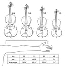 Cecilio CVN-200 Solidwood Violin with D'Addario Prelude Strings, Size 4/4 (Full Size)