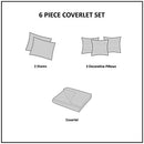 Dawn 6 Piece Cotton Percale Quilted Coverlet Set, Blue