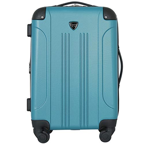 Chicago Hardside Expandable Spinner Luggage, Teal, Carry-On 20-Inch