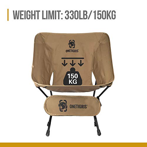 Camping Backpacking Chair, 330 lbs Capacity, Heavy Duty Portable Folding Chair
