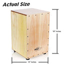Pyle String Cajon - Wooden Percussion Box, with Internal Guitar Strings, Full Size