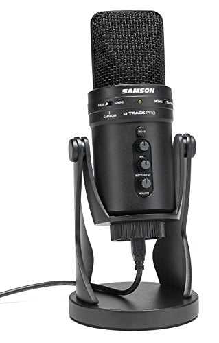 Samson G-Track Pro Professional USB Condenser Microphone with Audio Interface, Black