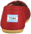 TOMS Women's Classic Core Alpargata Slip-On, Red Canvas, 9 Medium US