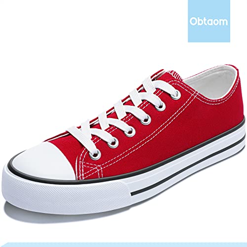 Women’s Red Canvas Shoes Low Top Fashion Sneakers